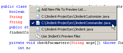 Use preview list to jump from one preview file to another