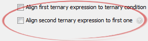 Align second ternary expression to first one