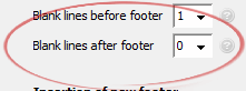 Blank lines after footer