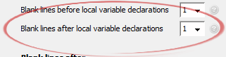 Blank lines after local variable declarations