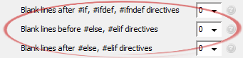 Blank lines before #else, #elif directives