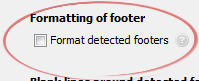 Format detected footers