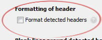 Format detected headers