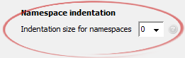 Indentation size for namespaces