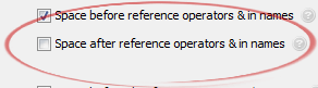 Space after reference operators & in names