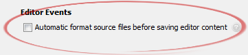 Automatic format source files before saving editor content