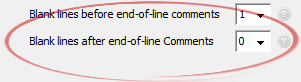 Blank lines after end-of-line Comments
