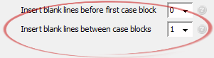 Insert blank lines between case blocks