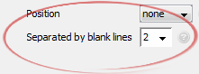 Separated by blank lines