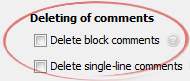 Delete block comments