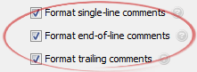 Format end-of-line comments