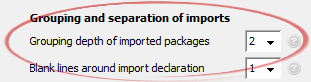 Grouping depth of imported packages