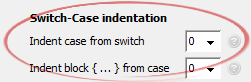 Indent case from switch