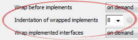Indentation of wrapped implements