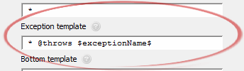 Exception template