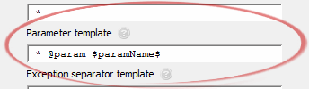 Parameter template