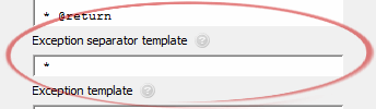 Exception separator template