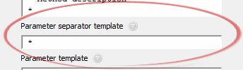 Parameter separator template