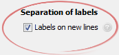 Labels on new lines