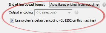 Output encoding
