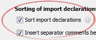 Sort import declarations