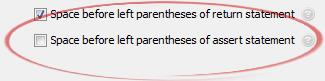 Space before left parentheses of assert statement