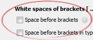 Space before brackets
