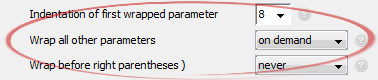 Wrap all other parameters